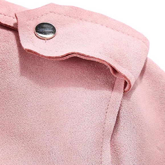 Suede Trench w Faux Fur Collar - Picture 3 of 4